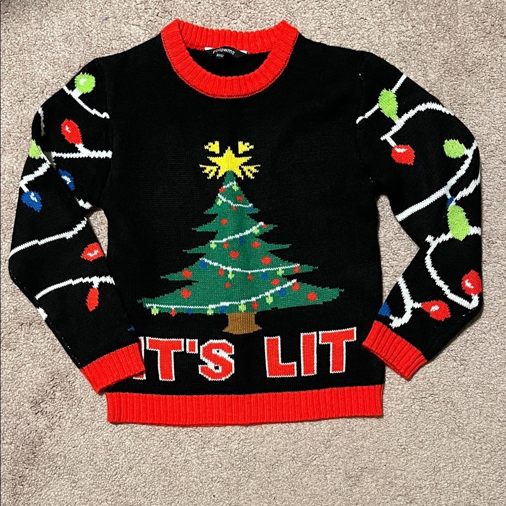 Kids Black Christmas Sweater